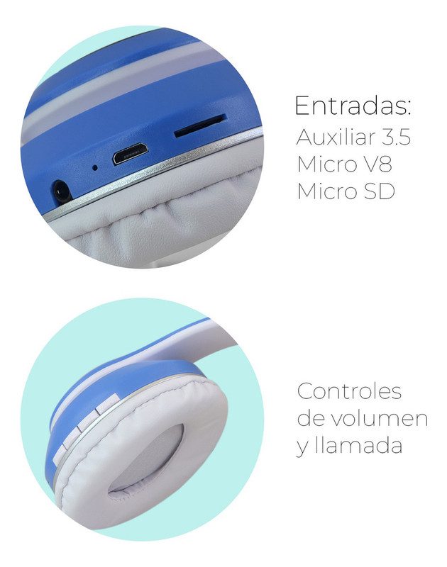 audífonos gamer orejas de gato bluetooth luz led fm micro sd audífonos gamer orejas de gato bluetooth luz led fm micro sd