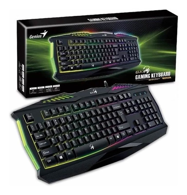 teclado gamer genius gx scorpion k220 luces rgb usb español teclado gamer genius gx scorpion k220 luces rgb usb español
