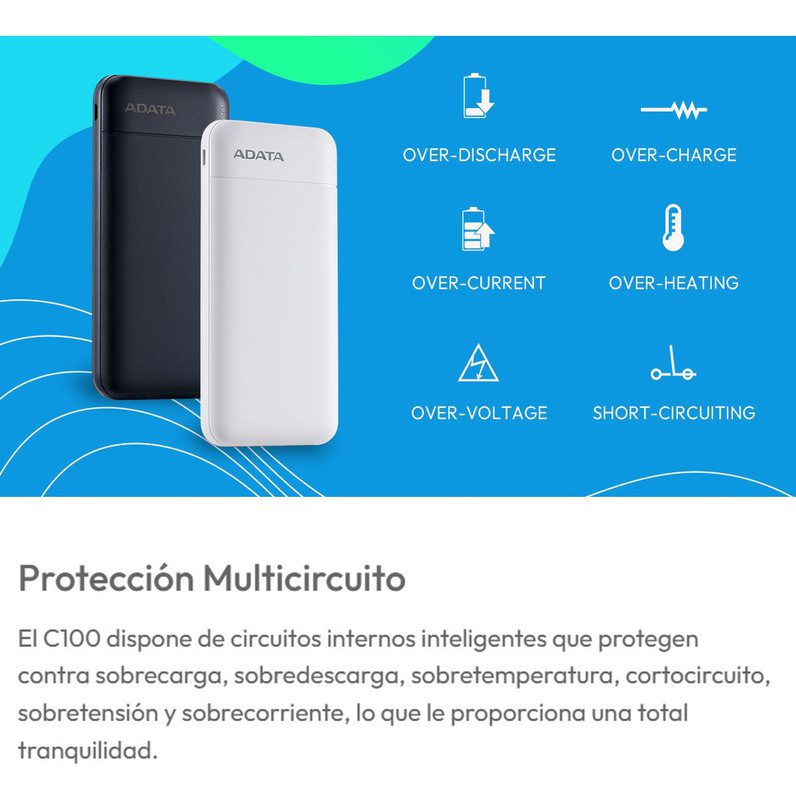 powerbank adata c100 10000mah multi carga rápida usb c 20w powerbank adata c100 10000mah multi carga rápida usb c 20w