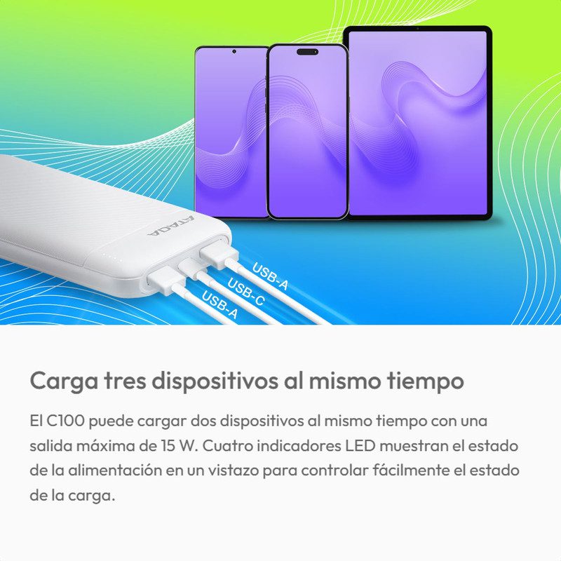 powerbank adata c100 10000mah multi carga rápida usb c 20w powerbank adata c100 10000mah multi carga rápida usb c 20w
