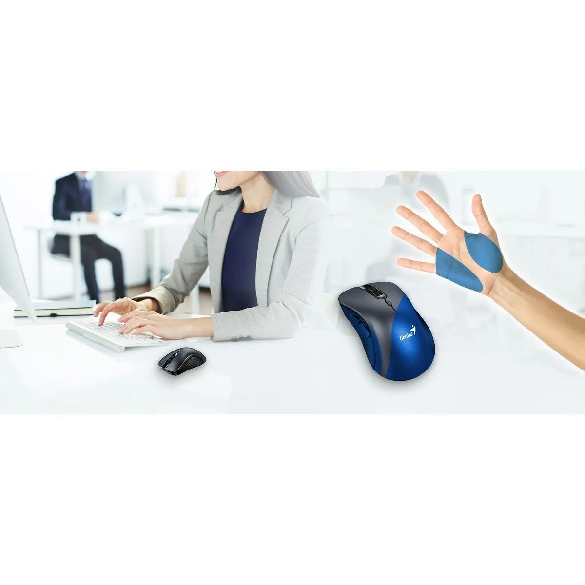 mouse genius ergonómico inalambrico silencioso 8100s gris mouse genius ergonómico inalambrico silencioso 8100s gris