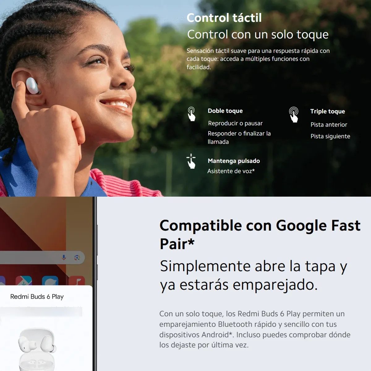 auriculares inalámbricos xiaomi redmi buds 6 play auriculares inalámbricos xiaomi redmi buds 6 play